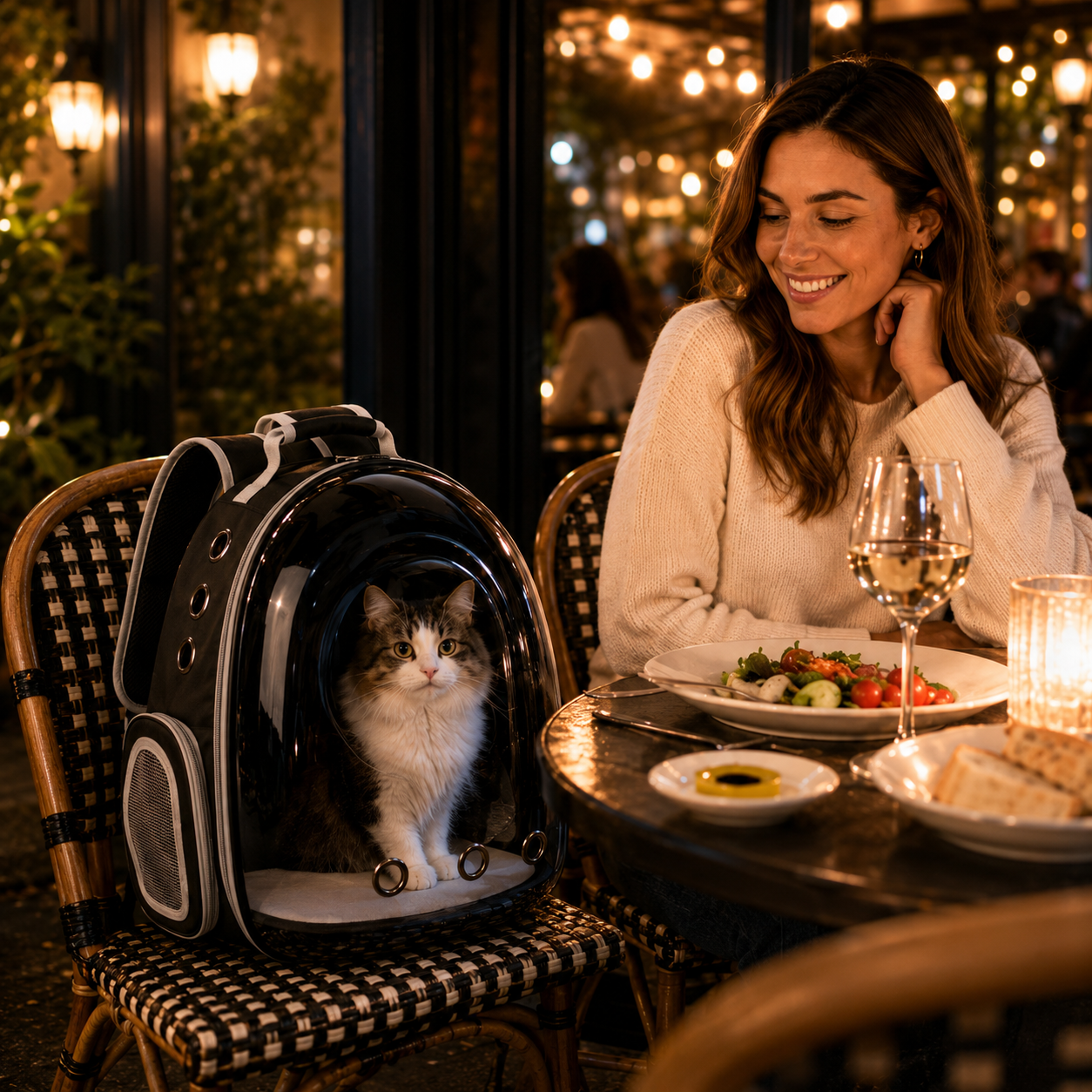 Black Cat Backpack Carrier with Bubble Window – Travel Carrier, Up to 20 lb