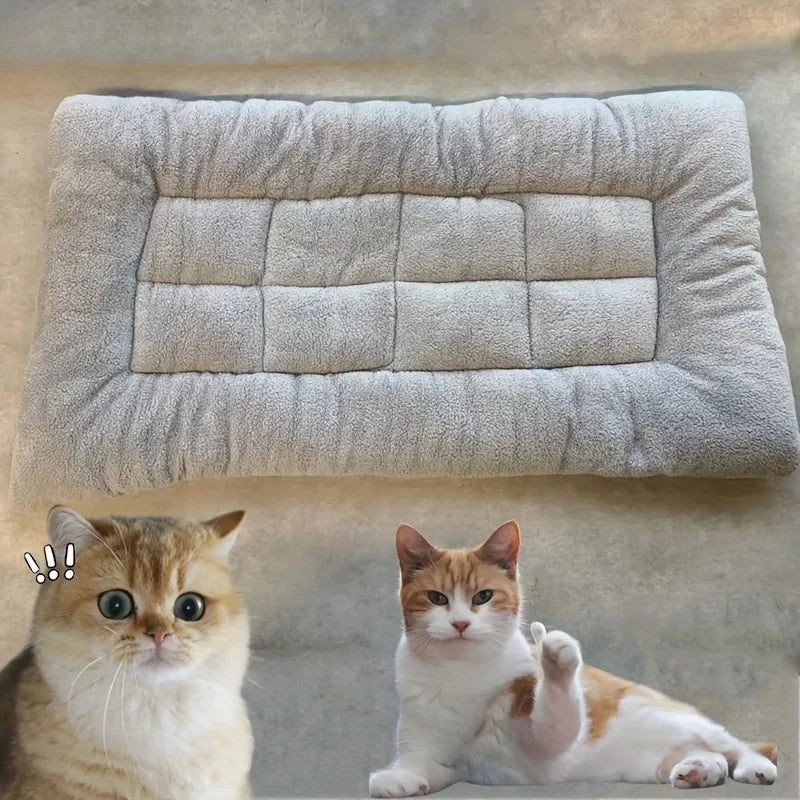 Plush Dog Bed Mat - Soft Washable Cushion for Small to Large Dogs