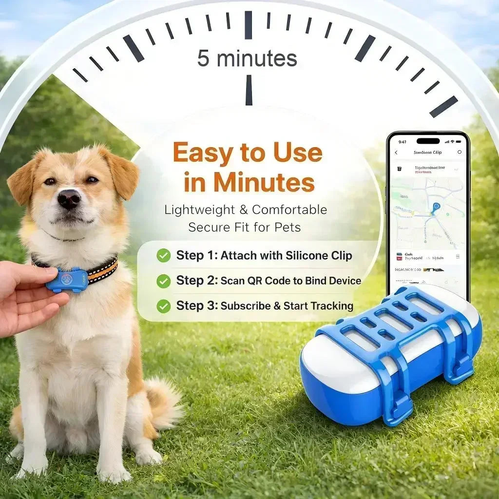 WANWAYTECH GPS Pet Tracker 4G Dogs Cats Real Time Tracking IP67 Waterproof