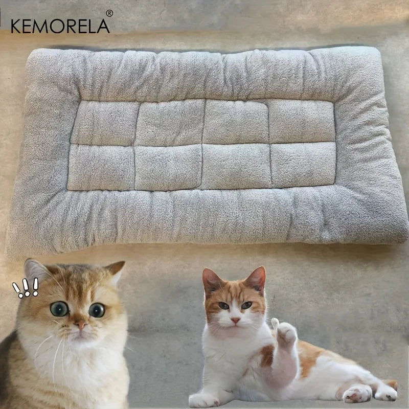 Plush Dog Bed Mat - Soft Washable Cushion for Small to Large Dogs