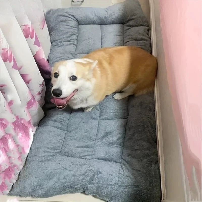 Plush Dog Bed Mat - Soft Washable Cushion for Small to Large Dogs