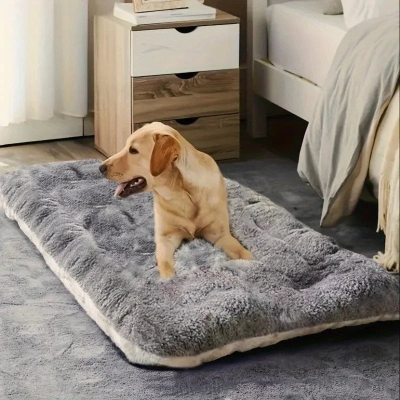 Plush Dog Bed Mat - Soft Washable Cushion for Small to Large Dogs