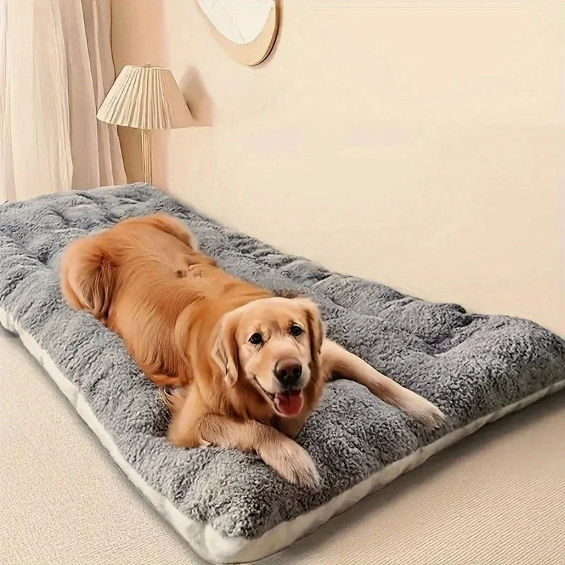 Plush Dog Bed Mat - Soft Washable Cushion for Small to Large Dogs