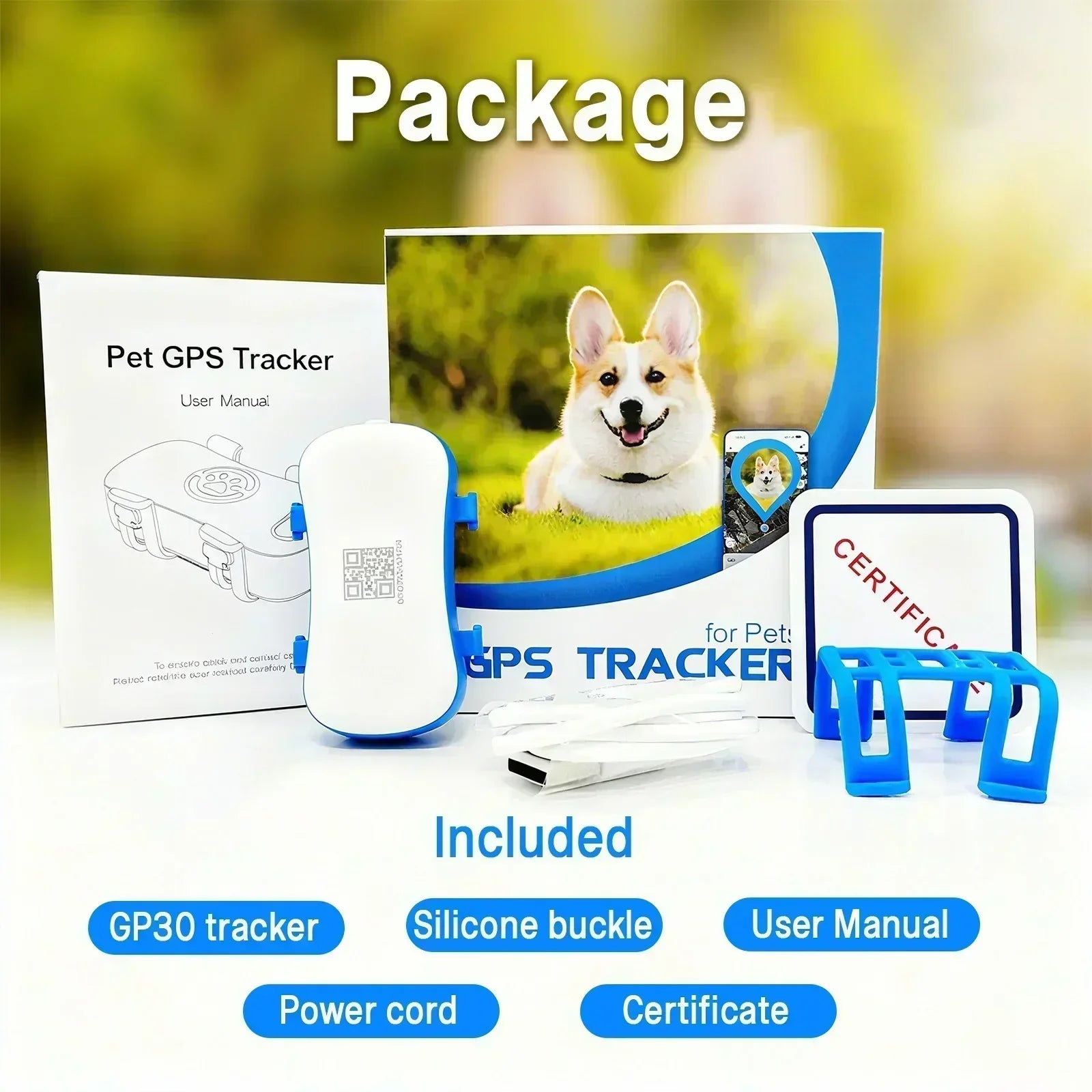 WANWAYTECH GPS Pet Tracker 4G Dogs Cats Real Time Tracking IP67 Waterproof
