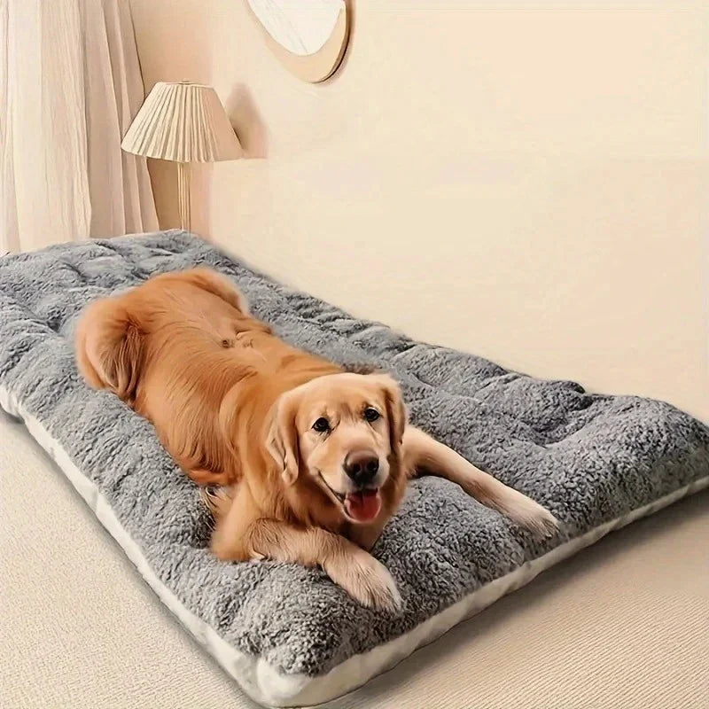 Plush Dog Bed Mat - Soft Washable Cushion for Small to Large Dogs