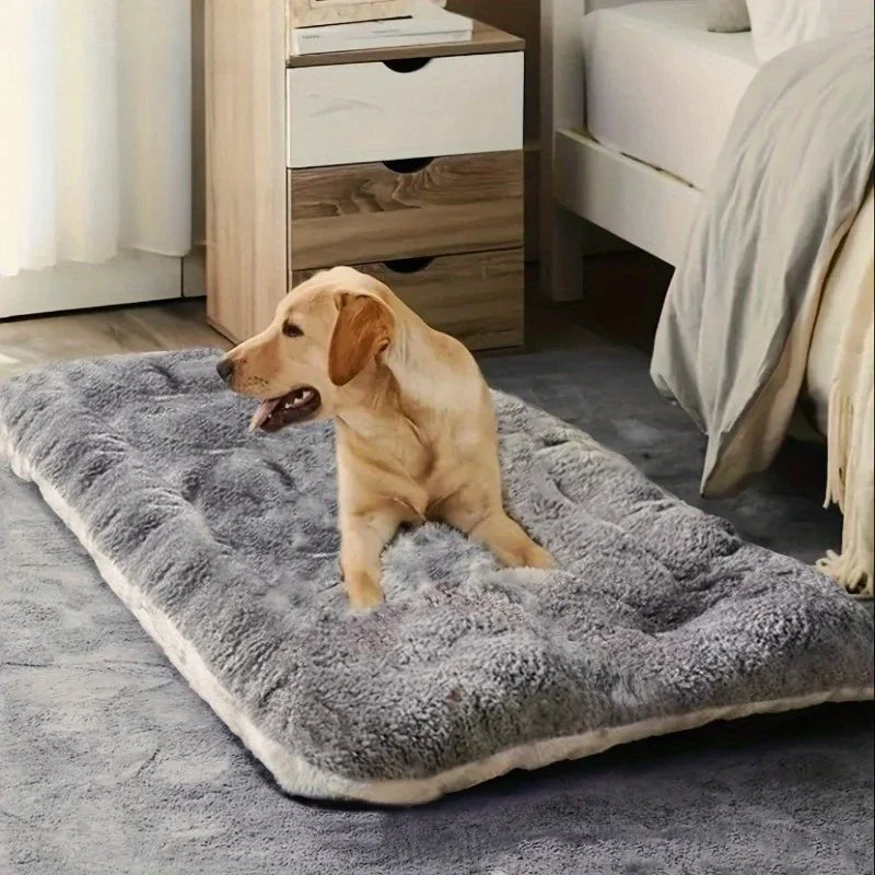 Plush Dog Bed Mat - Soft Washable Cushion for Small to Large Dogs