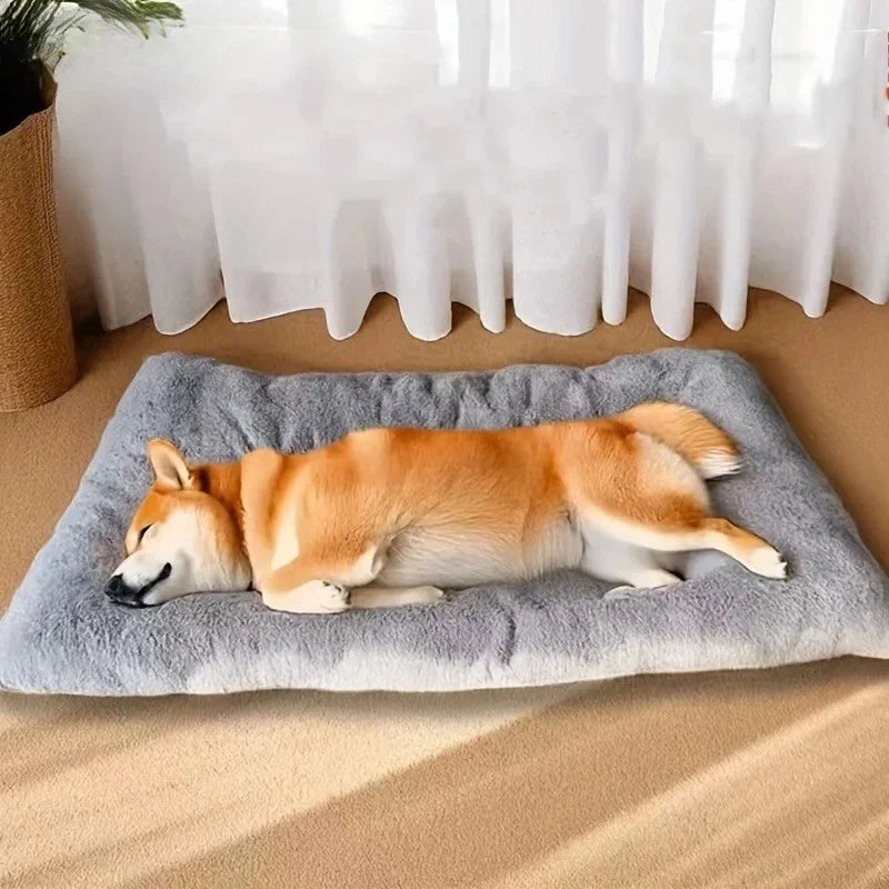 Plush Dog Bed Mat - Soft Washable Cushion for Small to Large Dogs