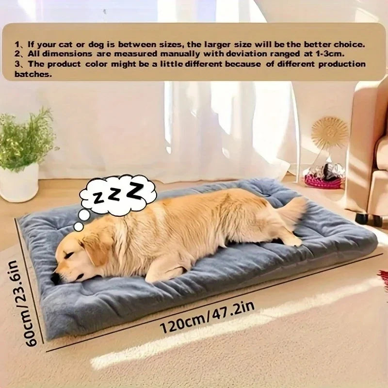 Plush Dog Bed Mat - Soft Washable Cushion for Small to Large Dogs