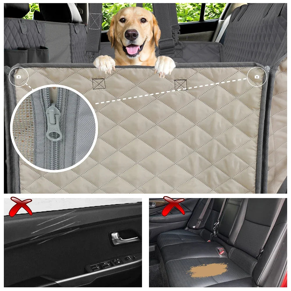 Waterproof Dog Car Seat Cover Hammock w/ Safety Belt, SUV/Truck