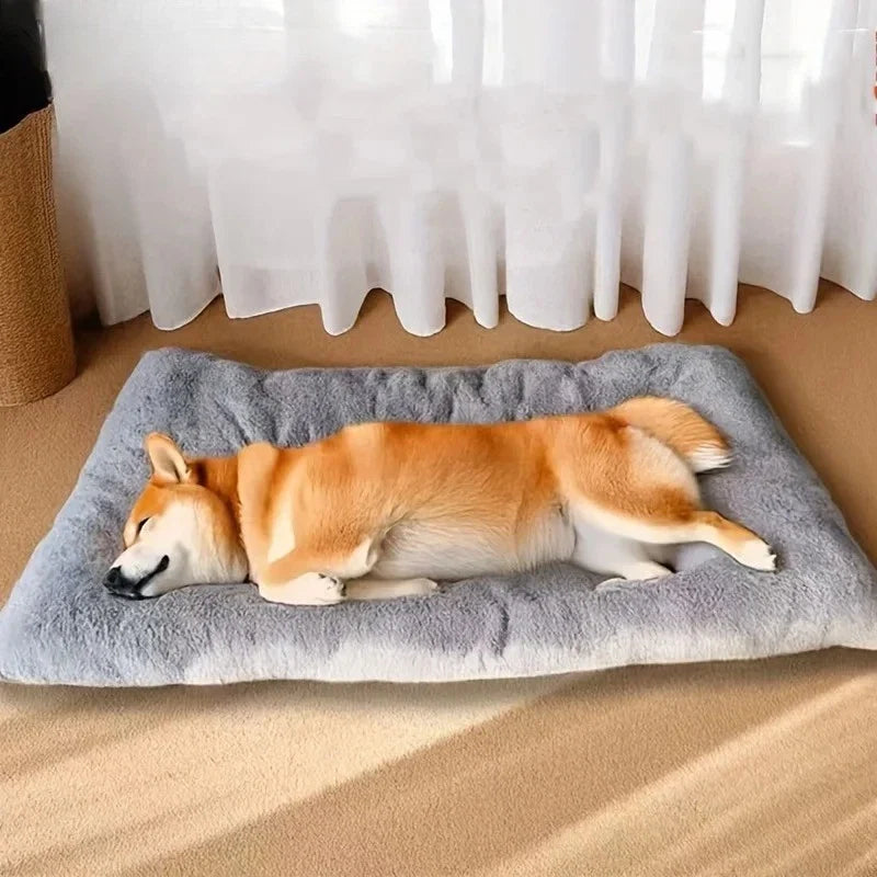Plush Dog Bed Mat - Soft Washable Cushion for Small to Large Dogs